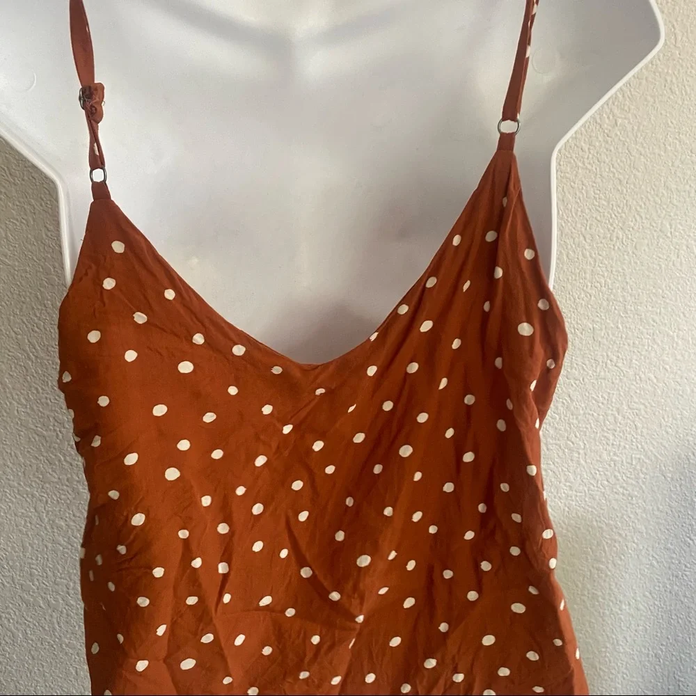 Madewell Rusty Brown Polka Dot Button-Front Cami - Picture 9 of 9